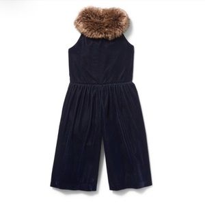 Janie and Jack able Velvet Jumper with Fur Collar